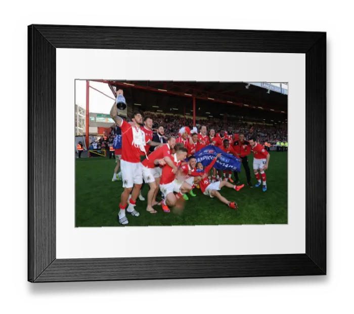Framed Print : Bristol City Claims League Victory: Thrilling Celebrations at Ashton Gate Framed Print : Bristol City Claims League Victory: Thrilling Celebrations at Ashton Gate