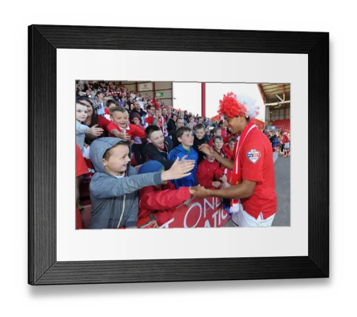 Framed Print : Bristol City's Korey Smith Celebrates League Victory with Ecstatic Fans Framed Print : Bristol City's Korey Smith Celebrates League Victory with Ecstatic Fans