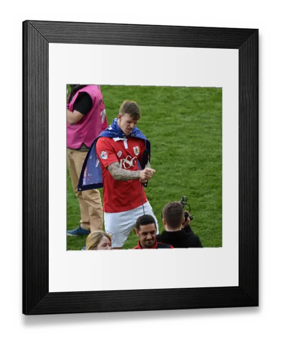 Framed Print : Aden Flint's Triumphant Moment: Champions League One Victory with Bristol City