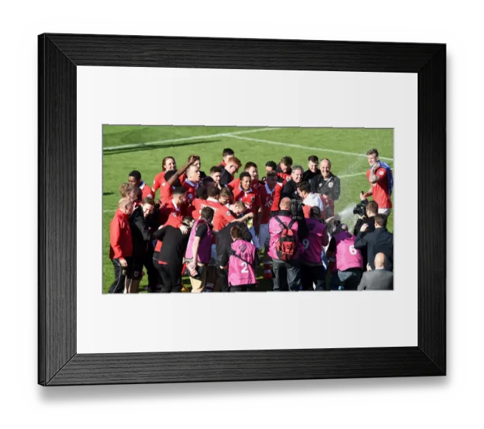Framed Print : Champagne-Fueled Celebrations: Bristol City's Victory Over Coventry City at Ashton Gate Stadium (April 2015)