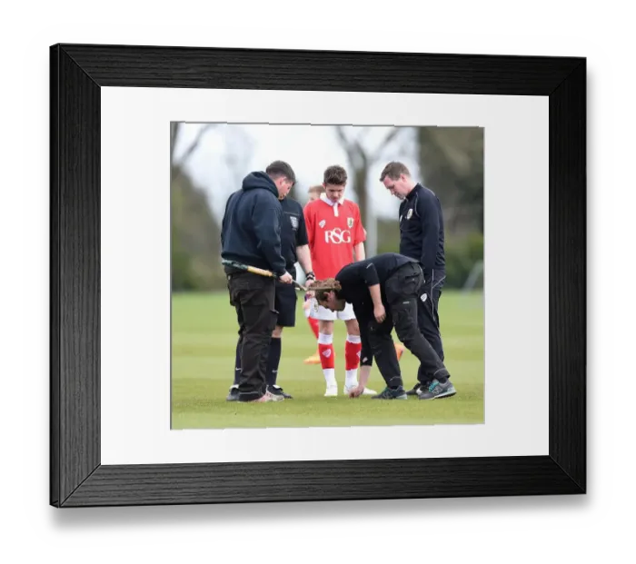 Framed Print : Bristol City FC: Emergency Pitch Repairs Before U21 PDL Clash Against Ipswich Town
