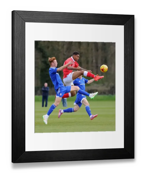Framed Print : Intense Rivalry: Bishop vs Yorwerry Clash at Failand Training Ground - Bristol City vs Ipswich Town U21 PDL2 Match Framed Print : Intense Rivalry: Bishop vs Yorwerry Clash at Failand Training Ground - Bristol City vs Ipswich Town U21 PDL2 Match