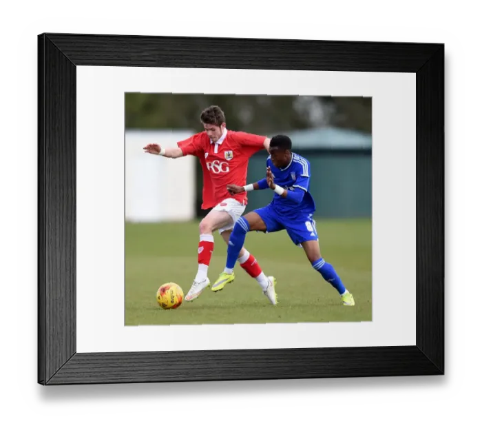 Framed Print : Bristol City vs Ipswich Town: Intense Rivalry on the Field - Fry vs Benyu Framed Print : Bristol City vs Ipswich Town: Intense Rivalry on the Field - Fry vs Benyu