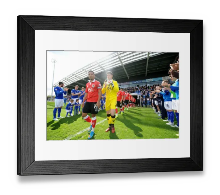 Framed Print : League One Champions Triumph: Chesterfield Players and Staff Pay Tribute Framed Print : League One Champions Triumph: Chesterfield Players and Staff Pay Tribute