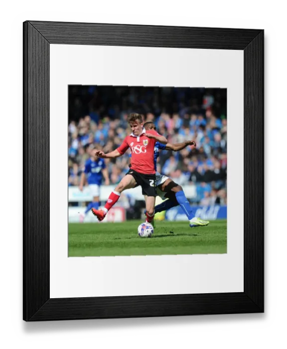Framed Print : Bristol City's Joe Bryan Tackles Tendayi Darikwa to Create Kieran Agard's Goal: Chesterfield vs. Bristol City, Sky Bet League One, 2015
