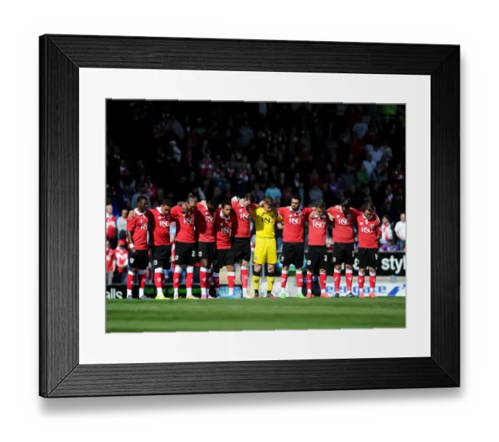 Framed Print : Bristol City Players Honor the Minutes Silence at Chesterfield's Proact Stadium (April 25, 2015) Framed Print : Bristol City Players Honor the Minutes Silence at Chesterfield's Proact Stadium (April 25, 2015)