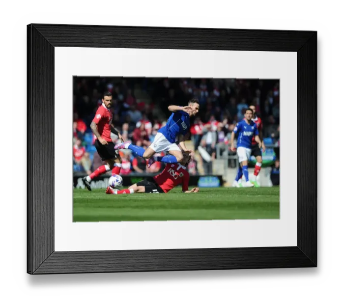 Framed Print : Bristol City's Luke Freeman vs. Gary Roberts Tackle: Intense Moment from Chesterfield Showdown