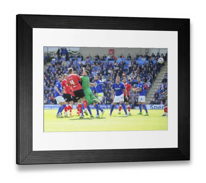 Framed Print : Aden Flint Scores for Bristol City against Chesterfield, 25 April 2015