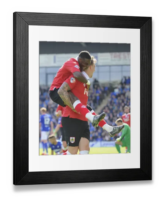 Framed Print : Aden Flint and Kieran Agard in Unison: Celebrating a Goal for Bristol City against Chesterfield (2015) Framed Print : Aden Flint and Kieran Agard in Unison: Celebrating a Goal for Bristol City against Chesterfield (2015)