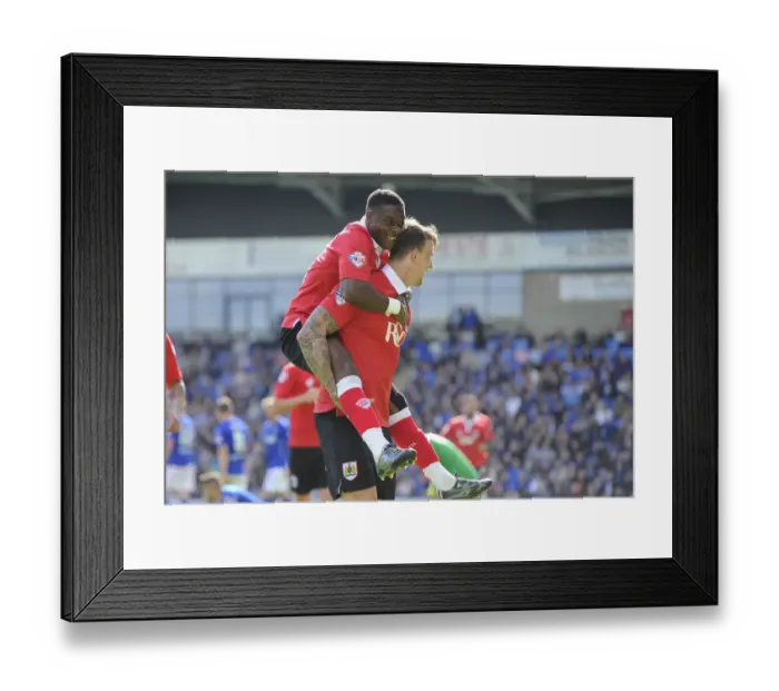 Framed Print : Bristol City: Aden Flint and Kieran Agard Celebrate Goal Against Chesterfield, 2015 Framed Print : Bristol City: Aden Flint and Kieran Agard Celebrate Goal Against Chesterfield, 2015