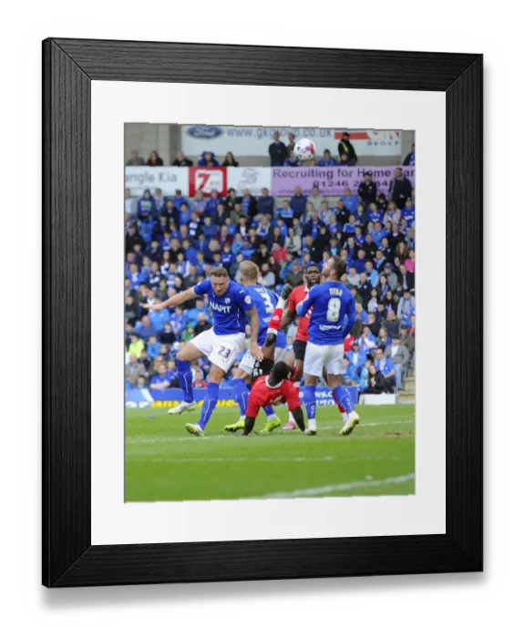 Framed Print : Bristol City's Kieran Agard Goes for Overhead Kick Against Chesterfield, April 2015 Framed Print : Bristol City's Kieran Agard Goes for Overhead Kick Against Chesterfield, April 2015