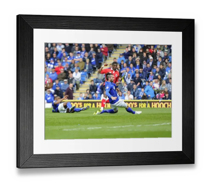 Framed Print : Kieran Agard's Shot: Chesterfield vs. Bristol City, League One Rivalry