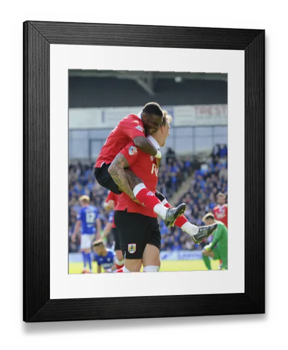 Framed Print : Aden Flint and Kieran Agard Celebrate for Bristol City in Chesterfield Win Framed Print : Aden Flint and Kieran Agard Celebrate for Bristol City in Chesterfield Win