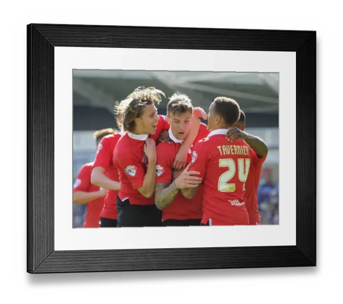 Framed Print : Aden Flint's Goal Celebration: Bristol City's Victory at Chesterfield's Proact Stadium (April 25, 2015) Framed Print : Aden Flint's Goal Celebration: Bristol City's Victory at Chesterfield's Proact Stadium (April 25, 2015)