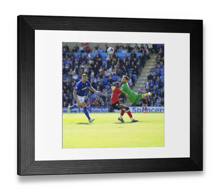 Framed Print : Agard's Goal Attempt Denied by Lee in Chesterfield vs. Bristol City Clash