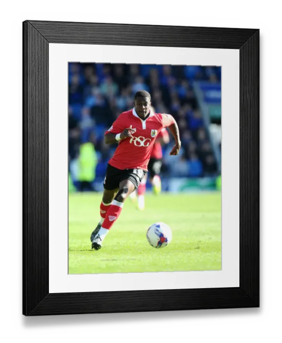 Framed Print : Determined Strike: Kieran Agard Scores for Bristol City against Chesterfield in League One, 2015