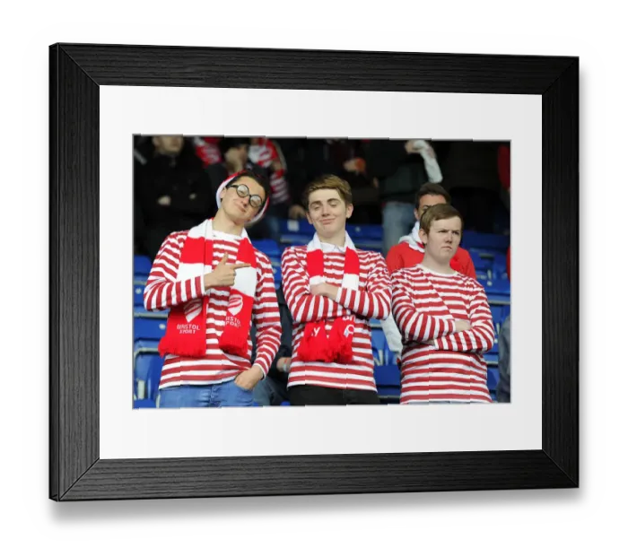 Framed Print : Exuberant Away Day Triumph: Bristol City Fans Celebrate at Chesterfield's Proact Stadium (Sky Bet League One, 25.04.2015)