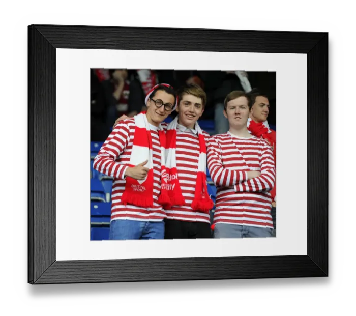 Framed Print : Exuberant Moments: Bristol City Fans at Chesterfield's Proact Stadium (25.04.2015)