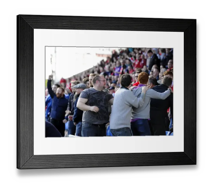 Framed Print : Bristol City Fans Passionate Celebration at Chesterfield's Proact Stadium, 2015 Framed Print : Bristol City Fans Passionate Celebration at Chesterfield's Proact Stadium, 2015