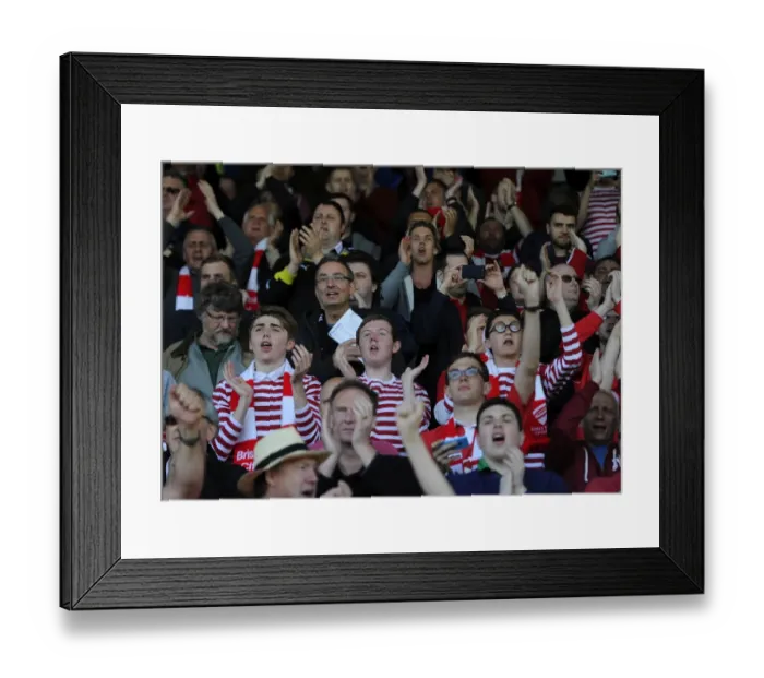 Framed Print : Bristol City Fans Triumphant Celebration at Proact Stadium during Chesterfield vs. Bristol City Match, Sky Bet League One (April 2015) Framed Print : Bristol City Fans Triumphant Celebration at Proact Stadium during Chesterfield vs. Bristol City Match, Sky Bet League One (April 2015)