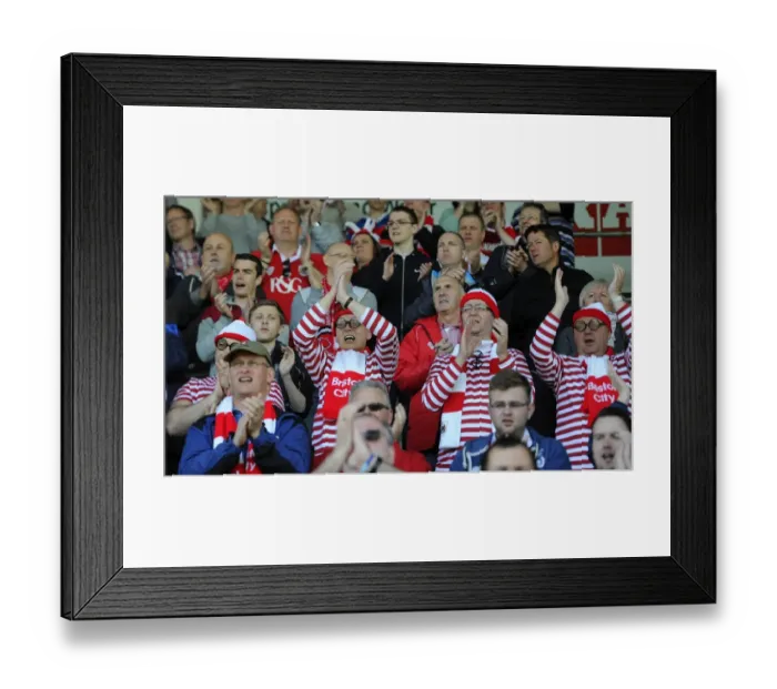 Framed Print : Bristol City Fans Exhilarating Day Out at Chesterfield's Proact Stadium, League One Football Match (25.04.2015)