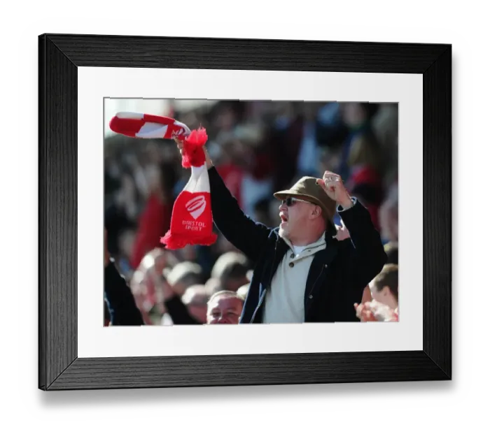 Framed Print : Triumphant Bristol City Fans Celebrate at Chesterfield's Proact Stadium, Sky Bet League One, 2015