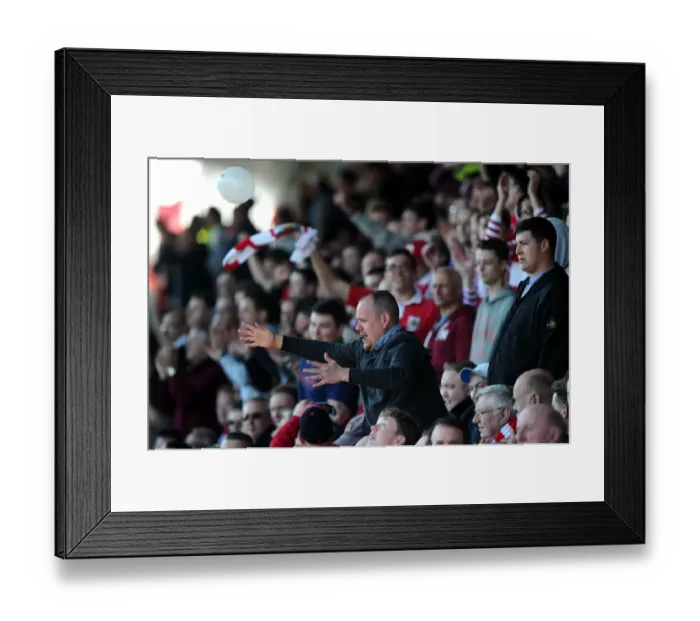 Framed Print : Bristol City Fans Celebrate at Chesterfield's Proact Stadium, League One Football Match - 25 / 04 / 2015 Framed Print : Bristol City Fans Celebrate at Chesterfield's Proact Stadium, League One Football Match - 25 / 04 / 2015