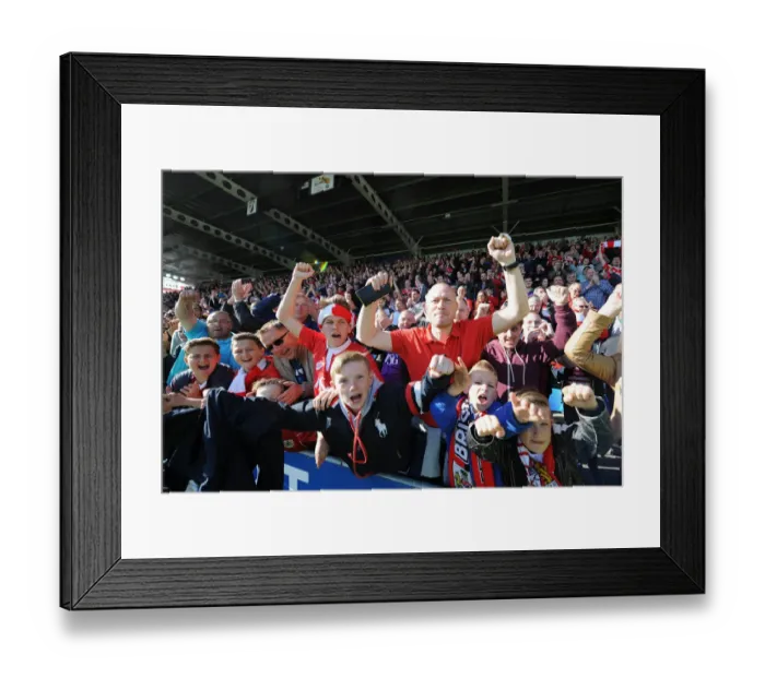 Framed Print : Bristol City Fans Triumphant Celebration at Proact Stadium - April 2015 Framed Print : Bristol City Fans Triumphant Celebration at Proact Stadium - April 2015