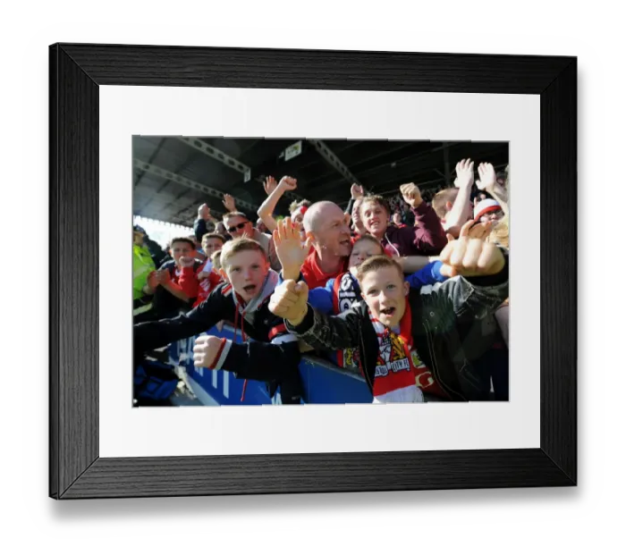 Framed Print : Bristol City Fans Thrilling Away Day at Proact Stadium (April 2015) Framed Print : Bristol City Fans Thrilling Away Day at Proact Stadium (April 2015)