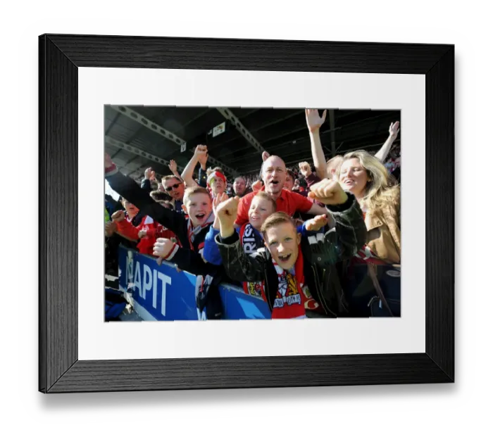 Framed Print : Bristol City Fans Excitement at Proact Stadium during Chesterfield vs. Bristol City Match, League One 2015 Framed Print : Bristol City Fans Excitement at Proact Stadium during Chesterfield vs. Bristol City Match, League One 2015