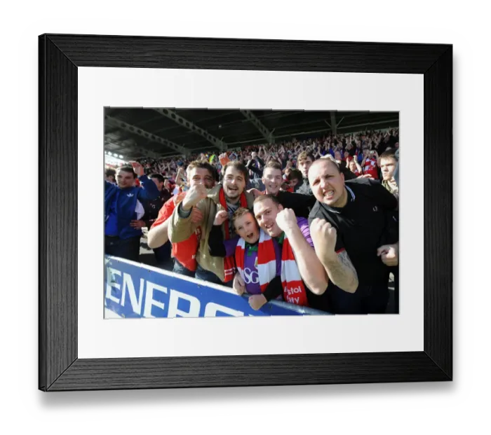 Framed Print : Bristol City Fans Thrilling Away Day at Chesterfield's Proact Stadium, 2015
