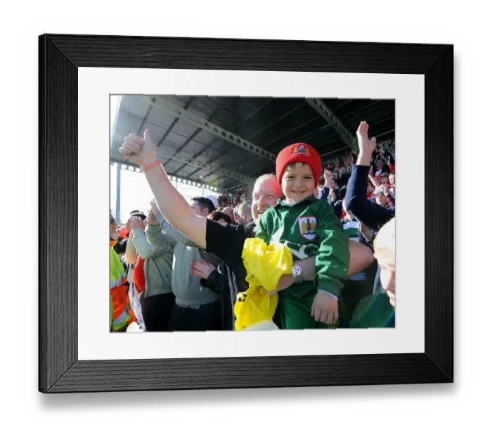 Framed Print : Bristol City Fans Celebrate at Proact Stadium during Chesterfield vs. Bristol City Match, Sky Bet League One (25.04.2015) Framed Print : Bristol City Fans Celebrate at Proact Stadium during Chesterfield vs. Bristol City Match, Sky Bet League One (25.04.2015)