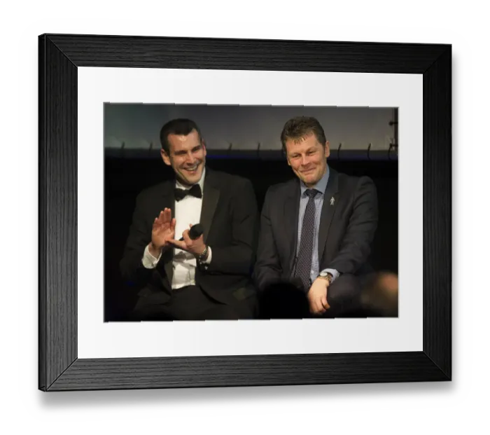 Framed Print : Bristol City FC: Kapoulas and Cotterill at the 2015 Gala Dinner Framed Print : Bristol City FC: Kapoulas and Cotterill at the 2015 Gala Dinner