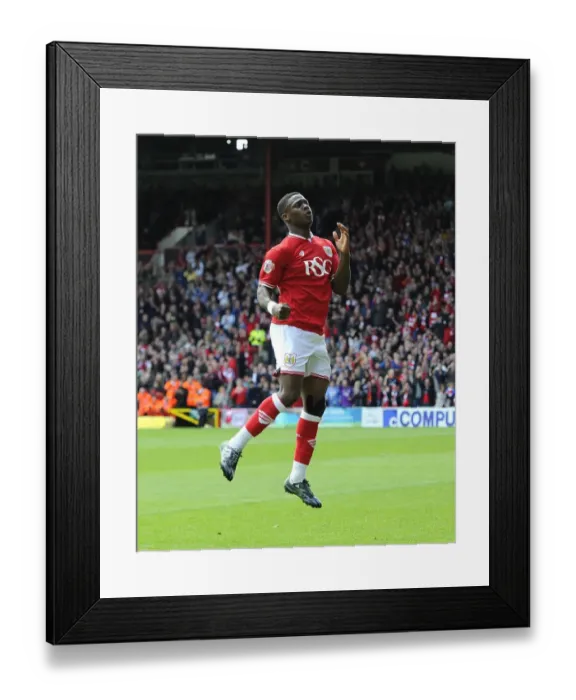 Framed Print : Bristol City's Kieran Agard Scores Thrilling Goal Against Walsall in Sky Bet League One Framed Print : Bristol City's Kieran Agard Scores Thrilling Goal Against Walsall in Sky Bet League One