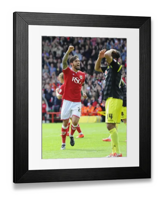 Framed Print : Marlon Pack's Goal Celebration: Bristol City's Victory Over Walsall, May 2015 Framed Print : Marlon Pack's Goal Celebration: Bristol City's Victory Over Walsall, May 2015