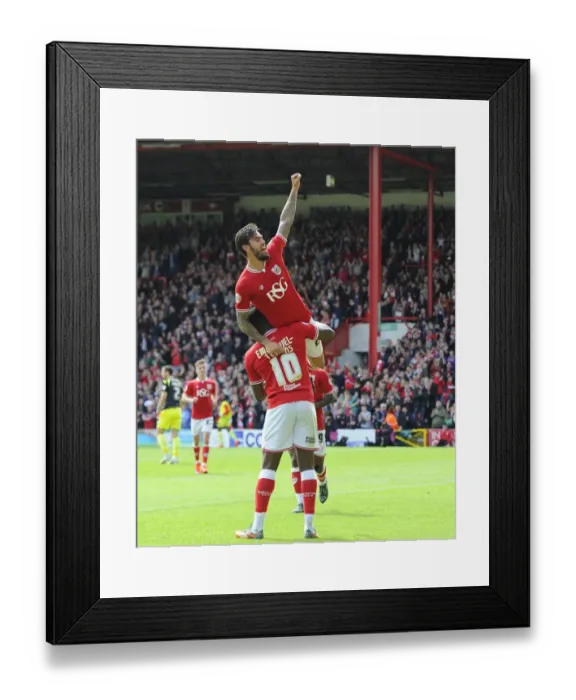 Framed Print : Maron Pack and Jay Emmanuel-Thomas: A Dynamic Duo Celebrates a Goal for Bristol City against Walsall, Sky Bet League One, May 2015 Framed Print : Maron Pack and Jay Emmanuel-Thomas: A Dynamic Duo Celebrates a Goal for Bristol City against Walsall, Sky Bet League One, May 2015