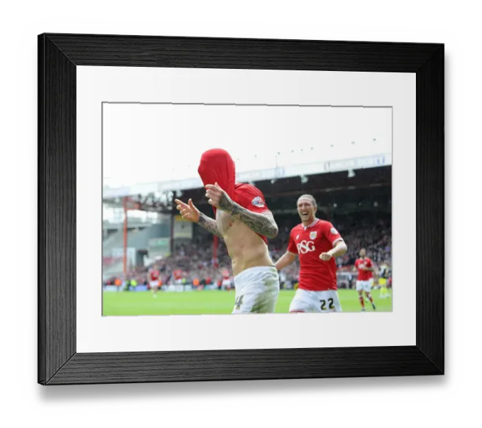 Framed Print : Aden Flint's Hat-trick Heroics: Bristol City vs Walsall, Sky Bet League One, 03.05.2015