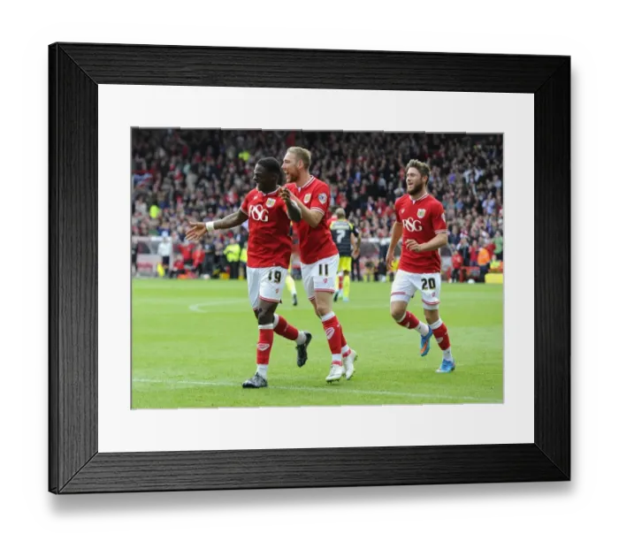 Framed Print : Kieran Agard's Double Strike: Thrilling Moment as Bristol City Secures Victory over Walsall (3 May 2015) Framed Print : Kieran Agard's Double Strike: Thrilling Moment as Bristol City Secures Victory over Walsall (3 May 2015)