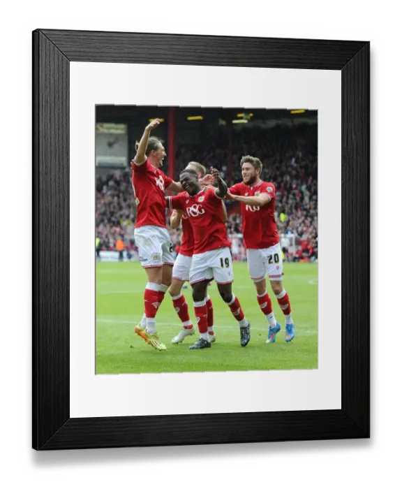 Framed Print : Triumphant Threesome: Agard's Double Strike with Ayling and Burns, Bristol City's Victory over Walsall, 2015 Framed Print : Triumphant Threesome: Agard's Double Strike with Ayling and Burns, Bristol City's Victory over Walsall, 2015