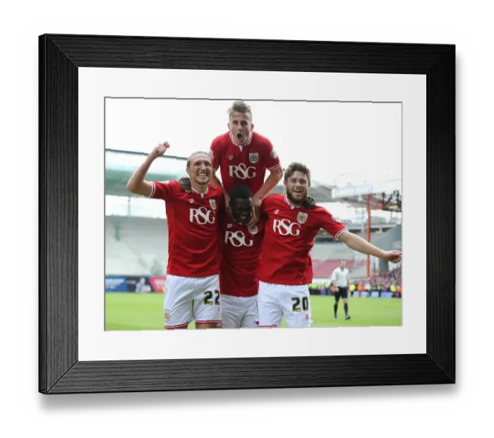 Framed Print : Bristol City Celebrates: Agard's Double Strike vs. Walsall (03.05.2015)
