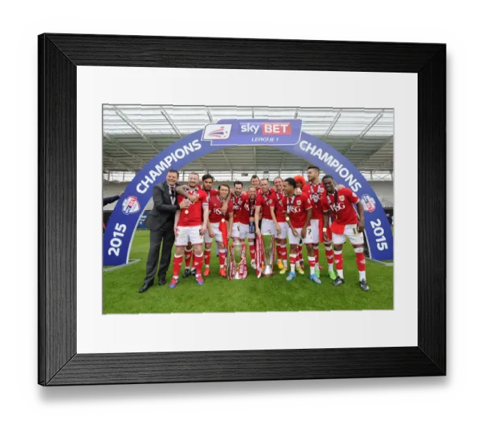 Framed Print : Bristol City: Double Champions - League One and JPT Trophy Victory