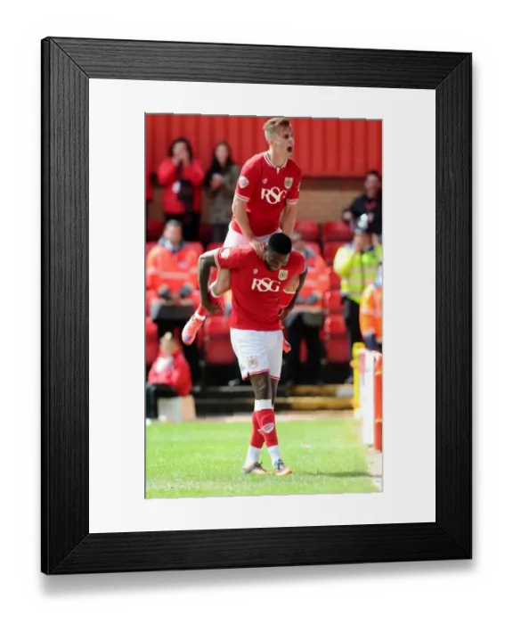 Framed Print : Bristol City Celebrates Win Against Walsall: Jay Emmanuel-Thomas and Joe Bryan Rejoice on Pitch Framed Print : Bristol City Celebrates Win Against Walsall: Jay Emmanuel-Thomas and Joe Bryan Rejoice on Pitch