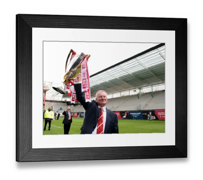Framed Print : Bristol City FC: Steve Lansdown Lifts Sky Bet League One Trophy after Victory over Walsall Framed Print : Bristol City FC: Steve Lansdown Lifts Sky Bet League One Trophy after Victory over Walsall