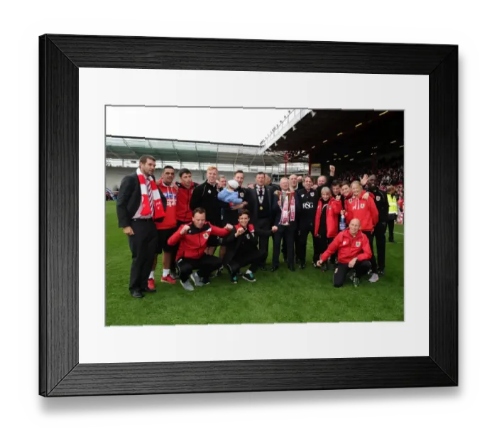 Framed Print : Bristol City FC: Celebrating League One Victory with Steve Lansdown and Steve Cotterill