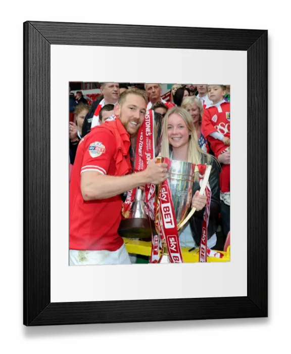 Framed Print : Double Glory: Scott Wagstaff and Bristol City Celebrate League One Title and JPT Trophy Framed Print : Double Glory: Scott Wagstaff and Bristol City Celebrate League One Title and JPT Trophy
