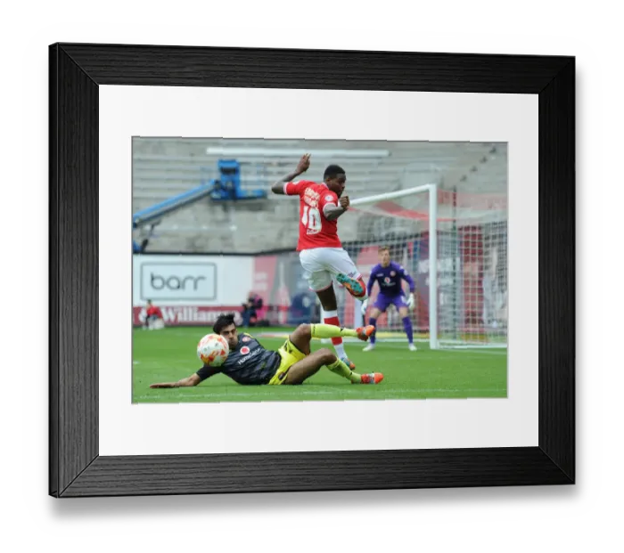 Framed Print : Bristol City vs Walsall: Jay Emmanuel-Thomas vs Malvind Benning - Intense Football Action