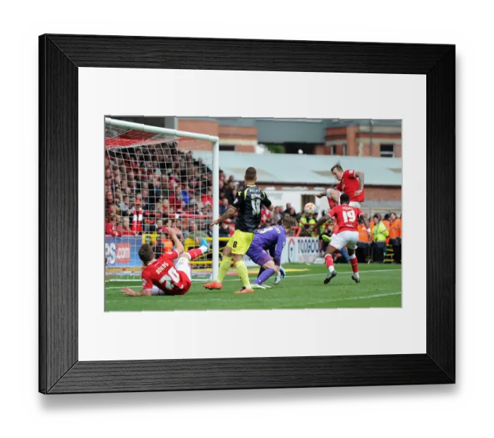 Framed Print : Aden Flint's Hat-Trick: Bristol City vs Walsall, 03 May 2015