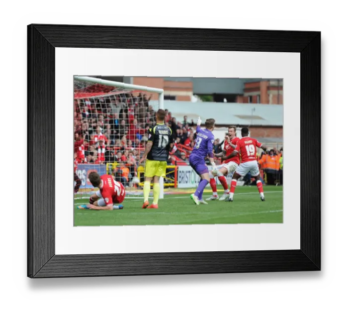 Framed Print : Bristol City's Aden Flint Scores Hat-trick Against Walsall in Sky Bet League One (3 May 2015) Framed Print : Bristol City's Aden Flint Scores Hat-trick Against Walsall in Sky Bet League One (3 May 2015)