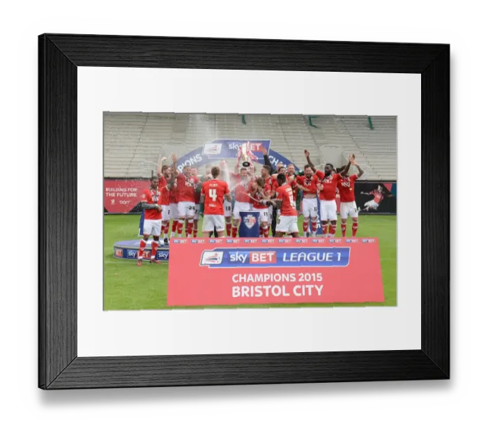 Framed Print : Bristol City Crowned Champions: Lifting the Sky Bet League One Trophy at Ashton Gate Framed Print : Bristol City Crowned Champions: Lifting the Sky Bet League One Trophy at Ashton Gate