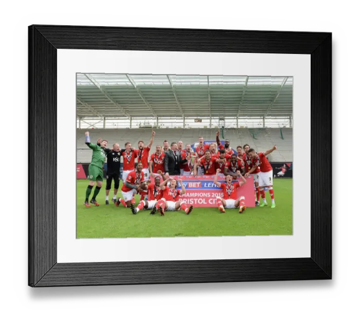 Framed Print : Bristol City Crowned Champions: Euphoria at Ashton Gate after Winning League One